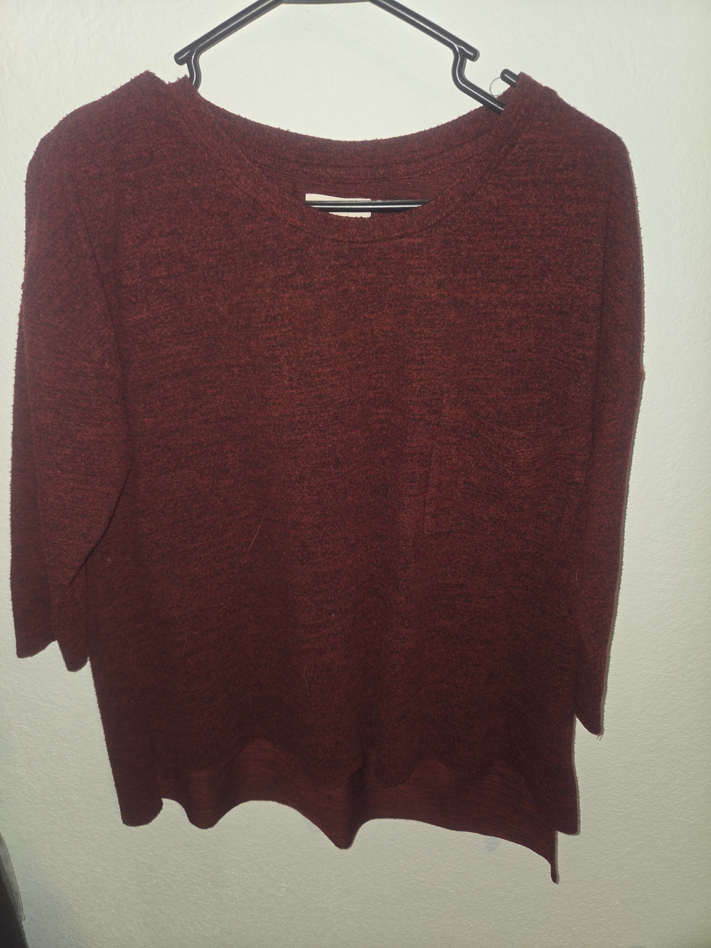 Women’s Relaxed Crewneck Sweater in Deep Burgundy
